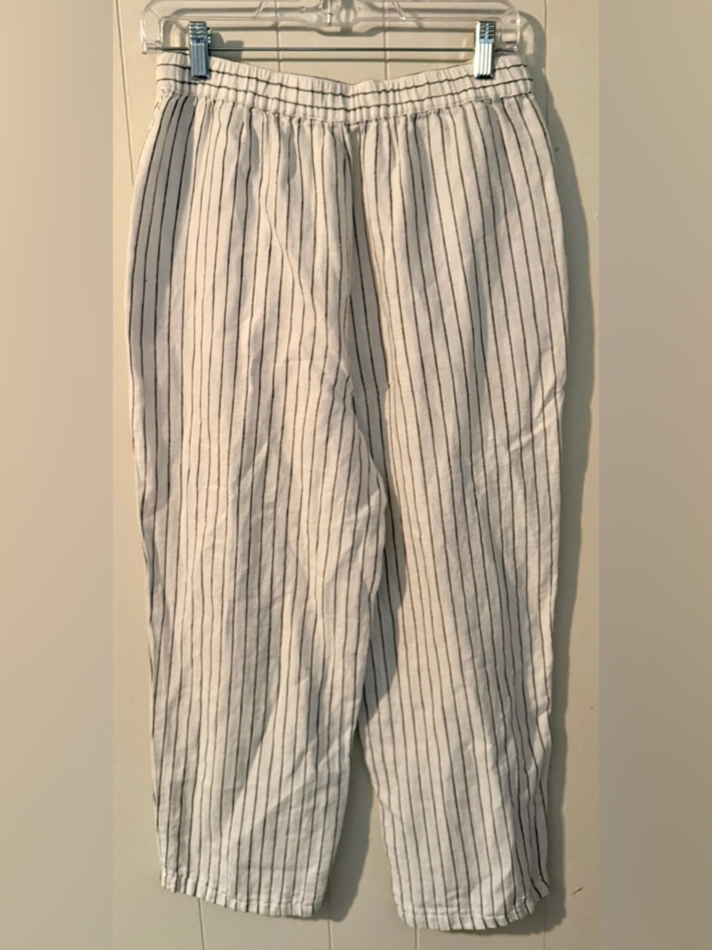 Rachel Zoe White Black Striped Linen Pants, Size S - Picture 6 of 9